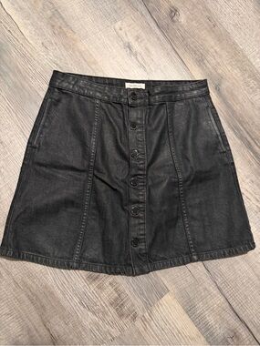 Calvin Klein Black Button-Front Denim Skirt size 29